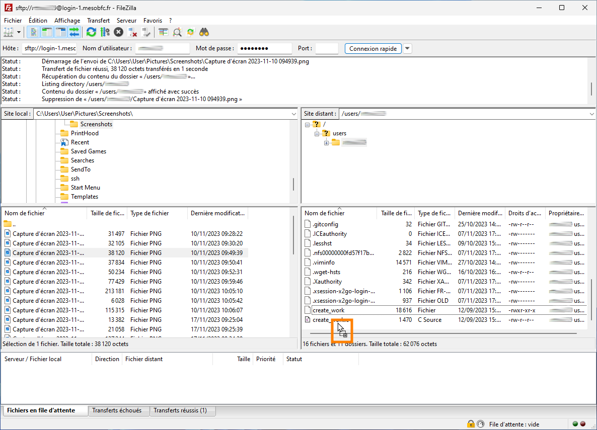 FileZilla drag &amp; drop